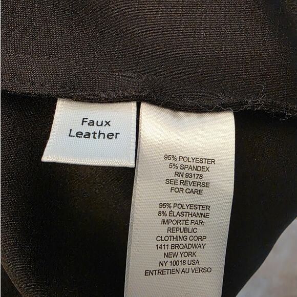 NWT Tahari Faux Leather Women's Draped Moto Jacket SZ Medium Black - Picture 6 of 8